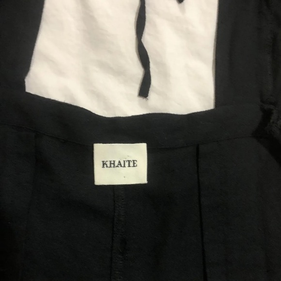 KHAITE BLACK BUTTON UP BUSTIER SHIRT CROPPED SQUARE NECK BLOUSE FULL SLEEVE - Picture 5 of 16